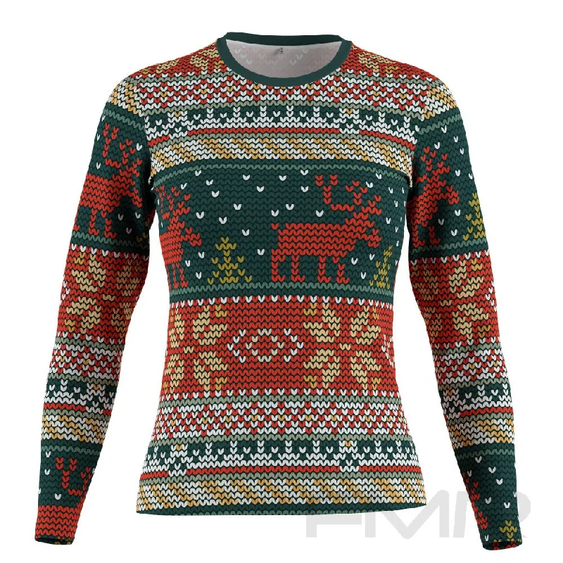 FMR Women's Deer Ugly Sweater Long Sleeve Shirt Terry Blend Velvet Blend Canvas Blend FMR Women's Deer Ugly Sweater Long Sleeve Shirt Terry Blend Velvet Blend Canvas Blend