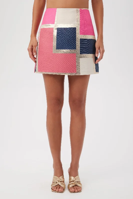 Rico Block Party Jacquard High-Rise Miniskirt