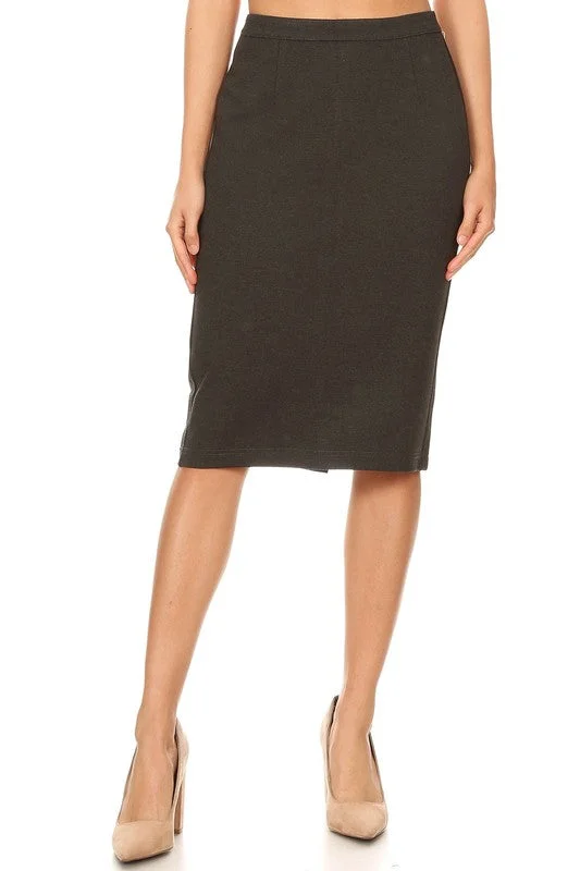 June Ponte Skirt in Heather Grey- Misses & Plus (S,L,1X)