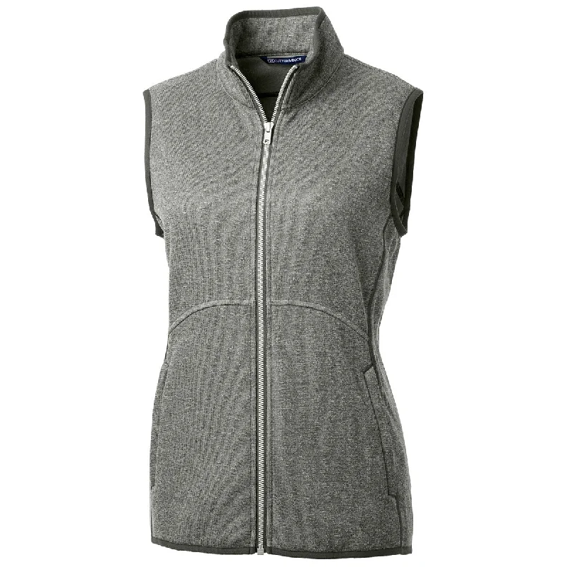Cutter & Buck Women's Polished Heather Mainsail Sweater Knit Full Zip Vest Iron Safe Non-Iron Wrinkle Free Cutter & Buck Women's Polished Heather Mainsail Sweater Knit Full Zip Vest Iron Safe Non-Iron Wrinkle Free