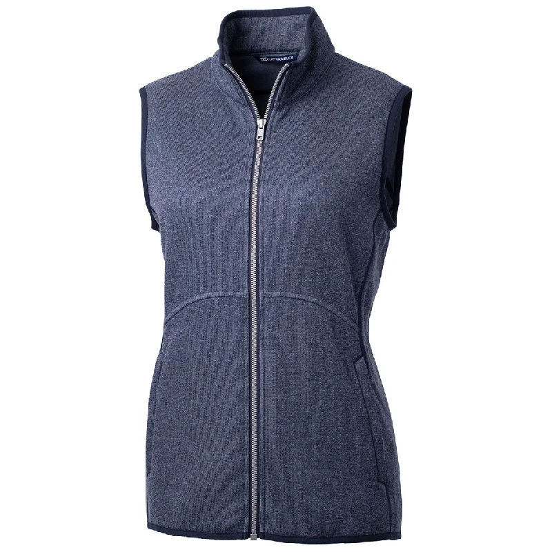 Cutter & Buck Women's Liberty Navy Heather Mainsail Sweater Knit Full Zip Vest Machine Wash Dry Clean Hand Wash Cutter & Buck Women's Liberty Navy Heather Mainsail Sweater Knit Full Zip Vest Machine Wash Dry Clean Hand Wash