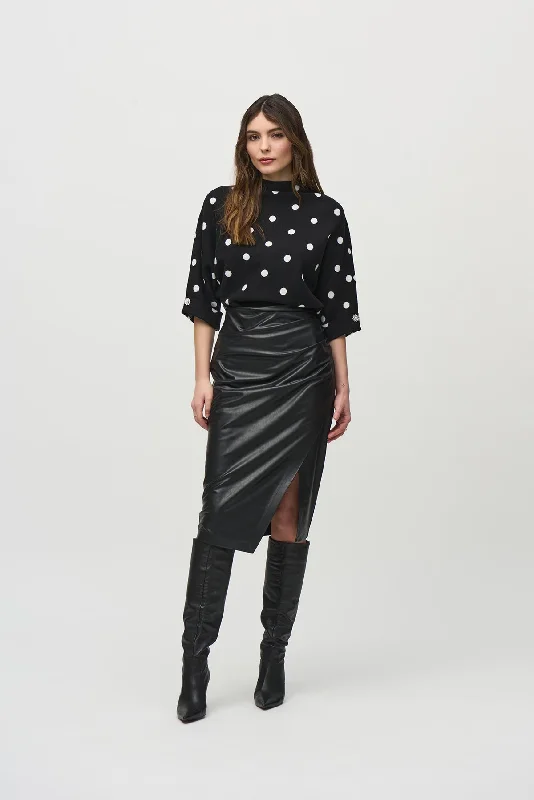 Leatherette Pull-On Pencil Skirt