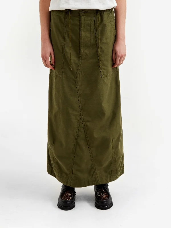 Needles String Fatigue Skirt - Back Sateen - Olive