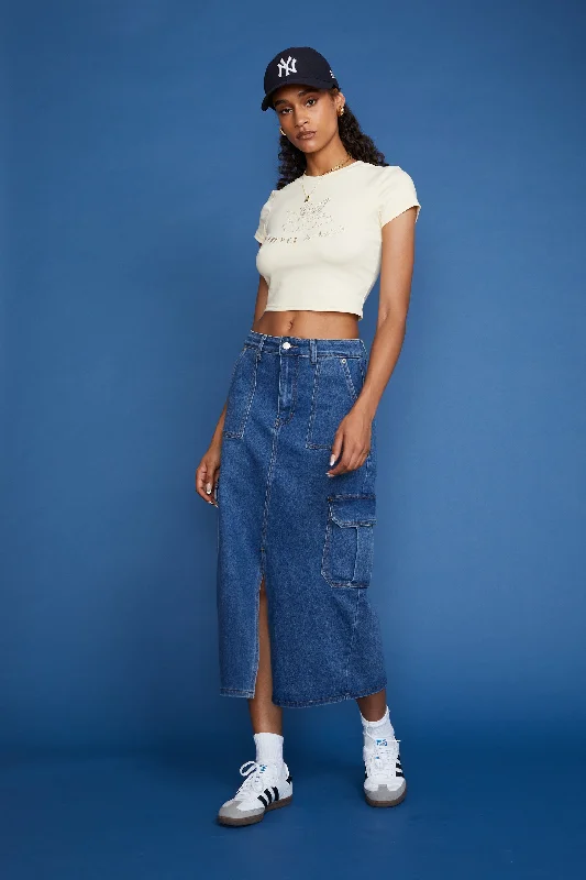 Patrice Denim Cargo Skirt