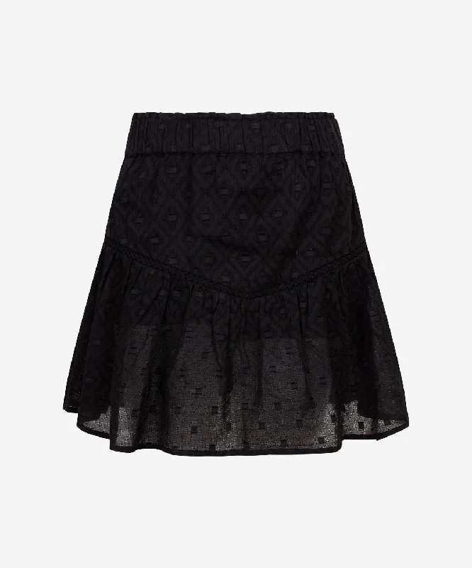 Ruffled Lace Skirt w. Shorts Black