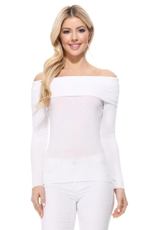 Soft Rayon & Stretch Off Shoulder Sweater Knit Top Lightweight Heavyweight Midweight Soft Rayon & Stretch Off Shoulder Sweater Knit Top Lightweight Heavyweight Midweight