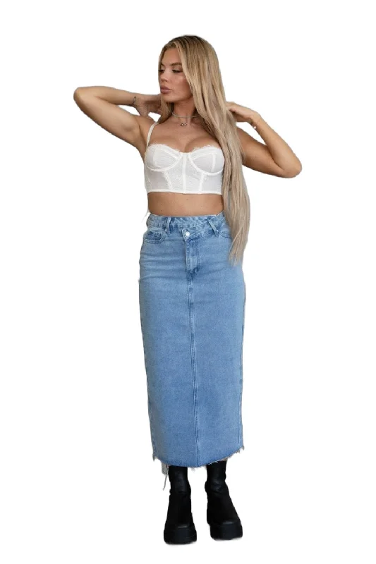 TIC TOC - "Jayda" - Denim Maxi Skirt