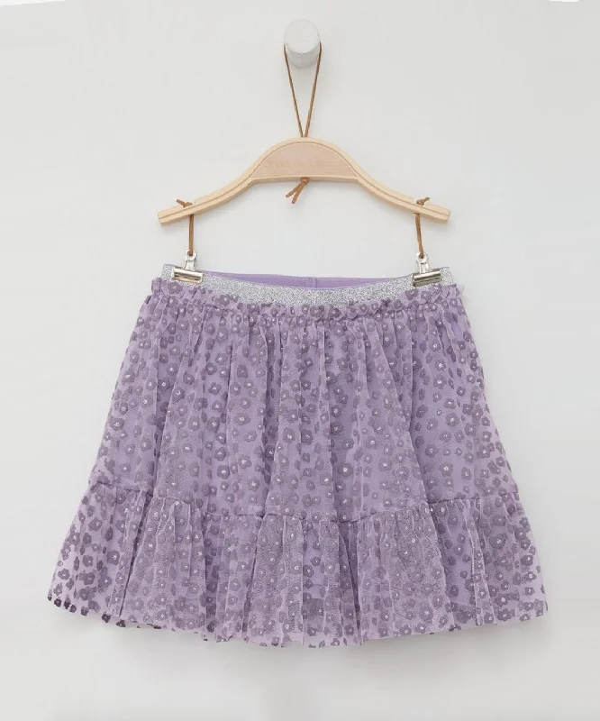 Tulle Skirt AOP Flowers Lilac