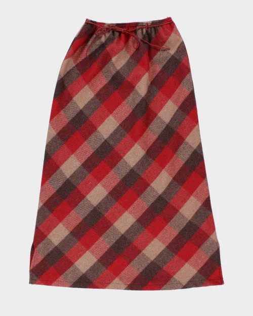 Vintage Check Wool Blend Skirt - S