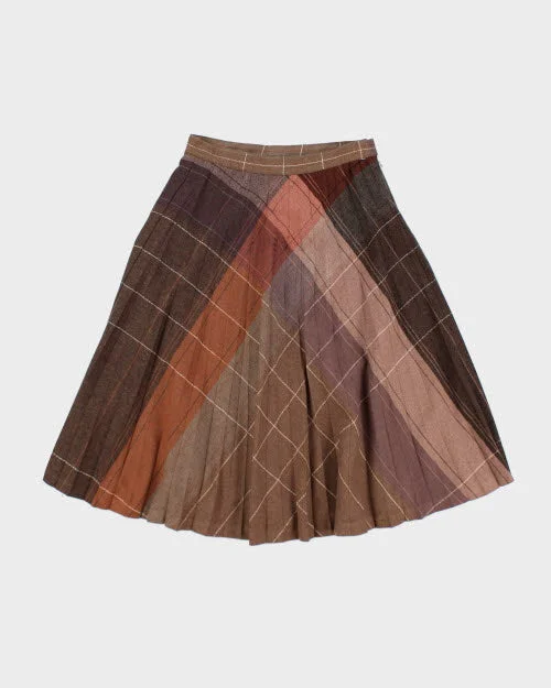 Vintage Wool Blend Checked Skirt - XS