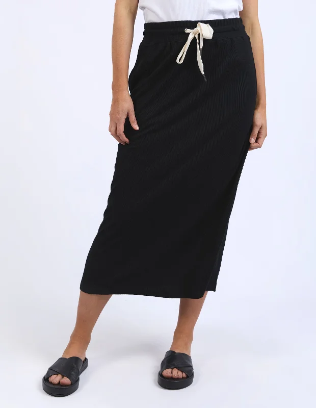 Xanthe Rib Skirt Black