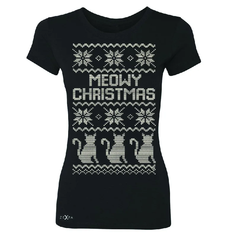 Zexpa Apparel™ Meowy Christmas Snow Flakes Cool Women's T-shirt Ugly Sweater Tee Faux Fur Fabric Real Fur Fabric Shearling Fabric Zexpa Apparel™ Meowy Christmas Snow Flakes Cool Women's T-shirt Ugly Sweater Tee Faux Fur Fabric Real Fur Fabric Shearling Fabric