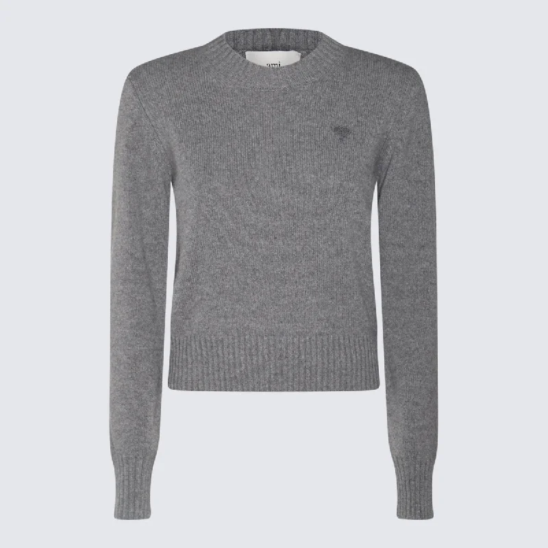 Ami Paris Sweaters Grey