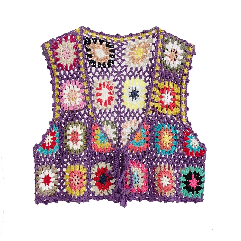 Women sweater custom knitwear wholesale crochet thick cardigan vest