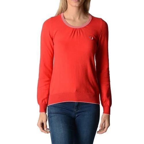 Red L Fred Perry Womens Sweater 31412114 0034