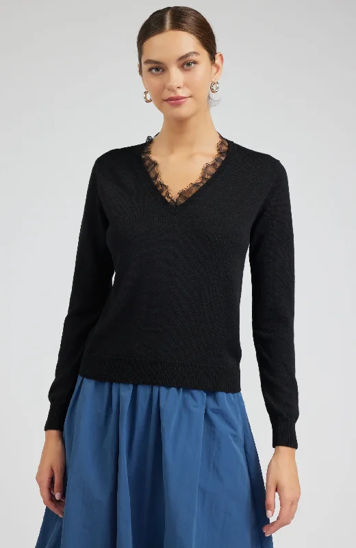 Current Air -  Lace Detail Sweater Top