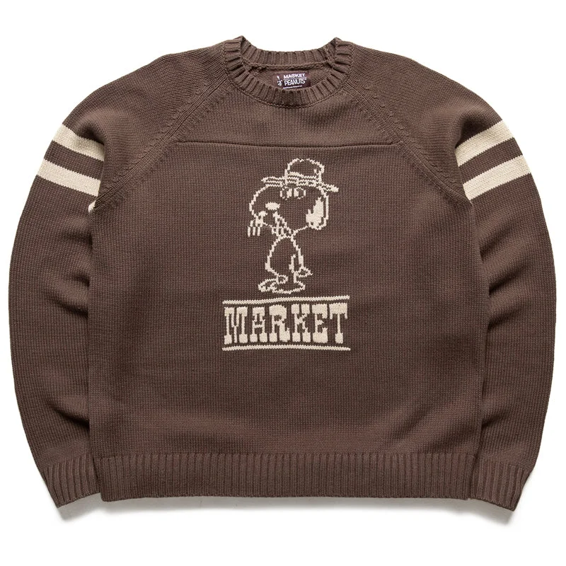 Peanuts x Market Spike Knit Sweater - Brown