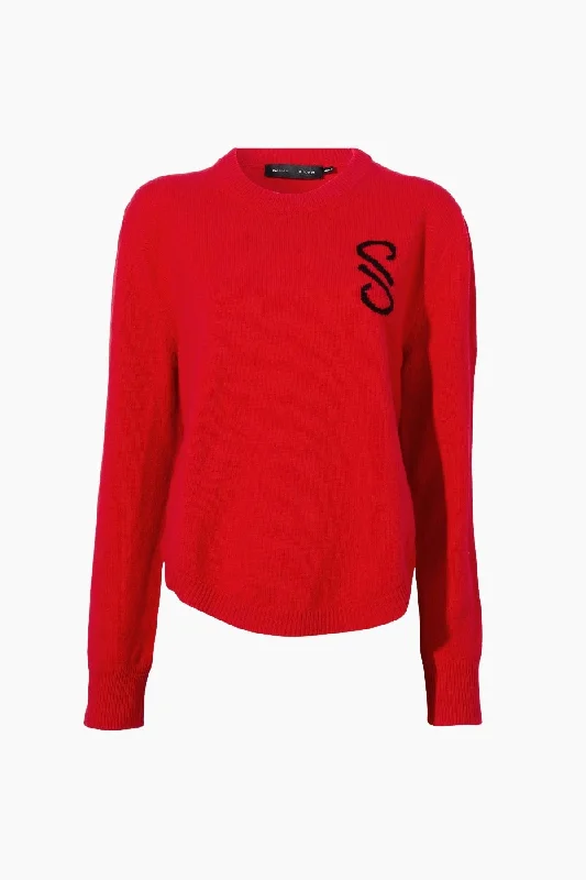 Proenza Schouler Harrison Monogram Sweater - Red