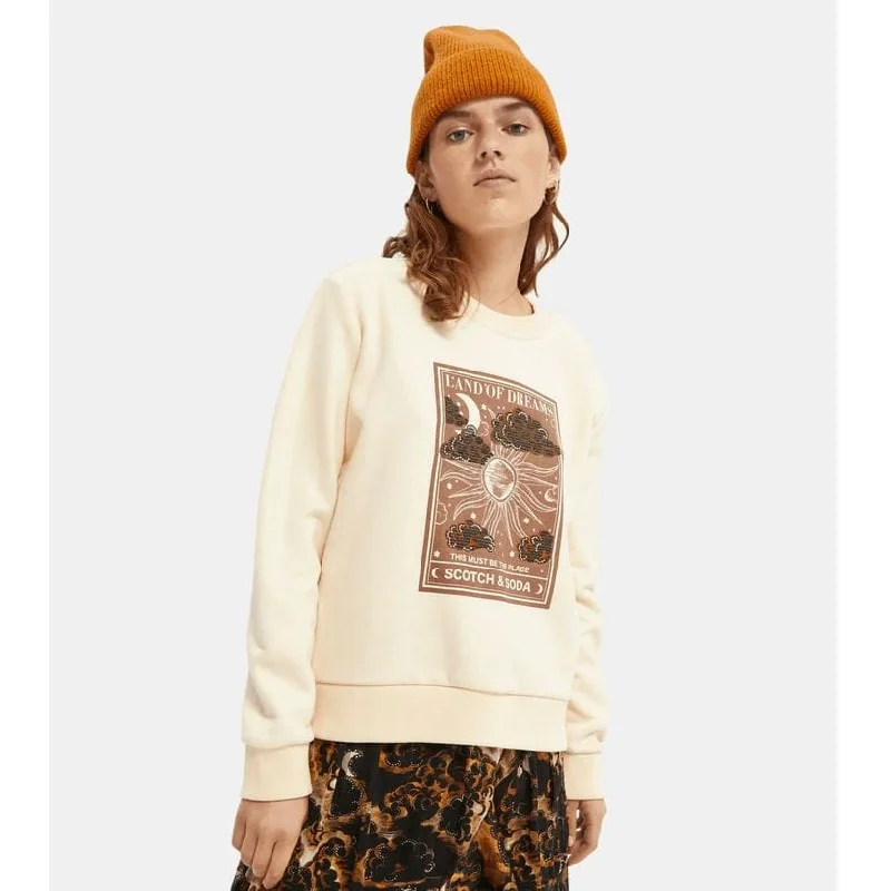 Scotch & Soda Relaxed Fit Graphic Sweater - Ecru