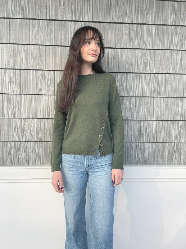 Shailynn Button Front Cashmere Sweater