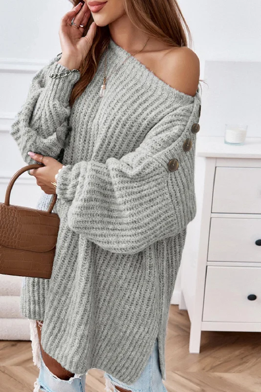 Soft & Cozy Buttoned Boatneck Sweater