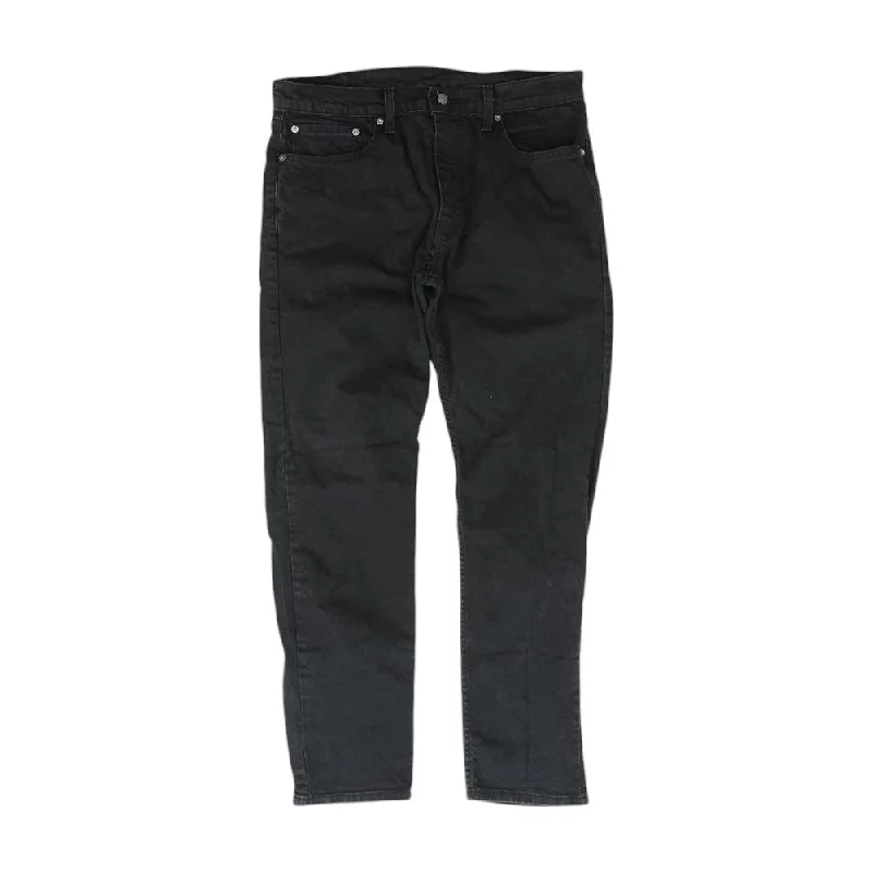 502 Black Solid Tapered Jeans