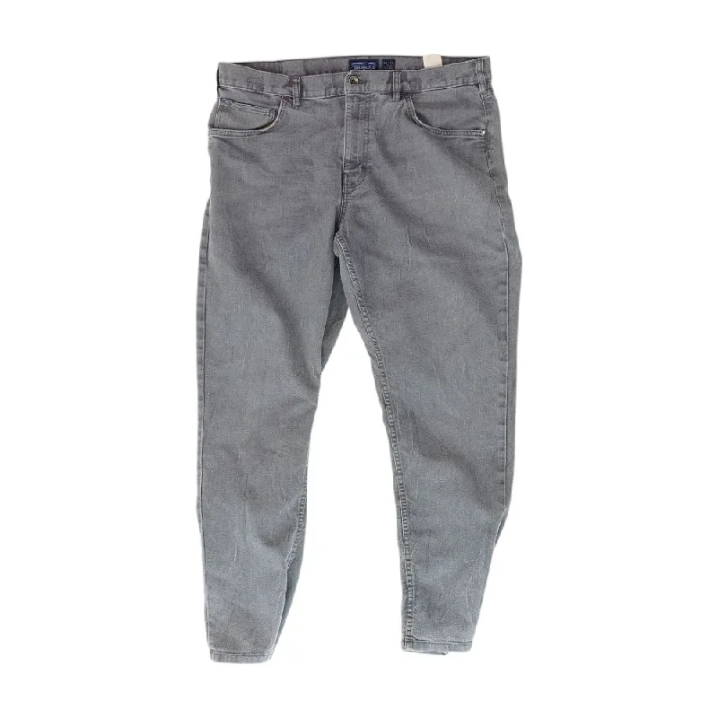 Gray Solid Jeans