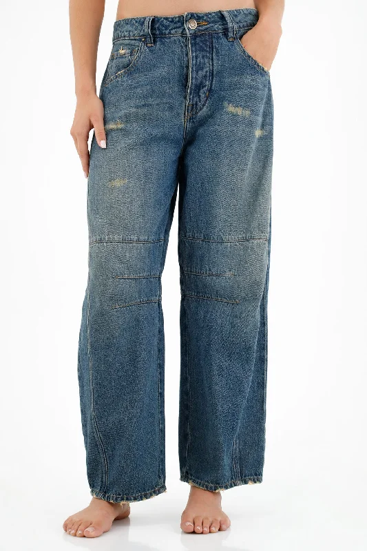 Women's Straight Leg Blue Jeans