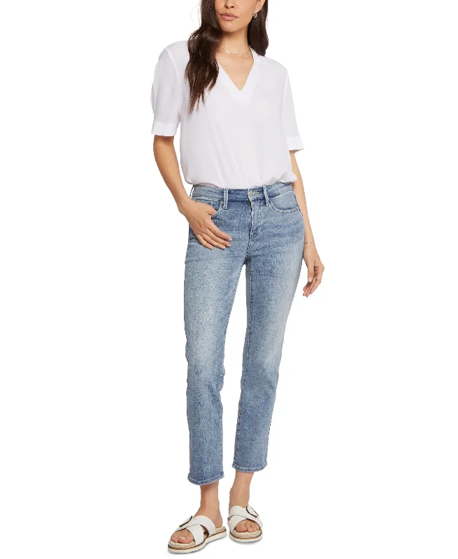 Nydj Womens Sheri Straight Ankle Jeans