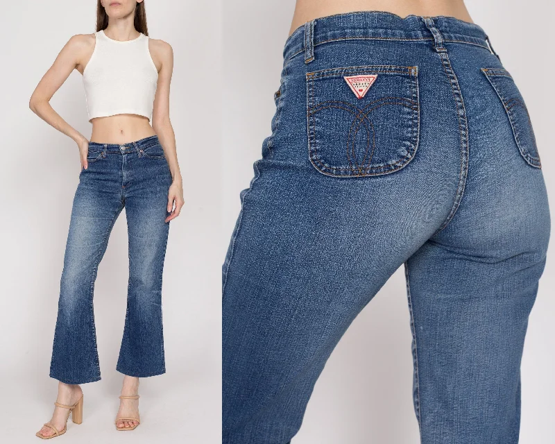 Small 90s Faded Mid Rise Flared Jeans