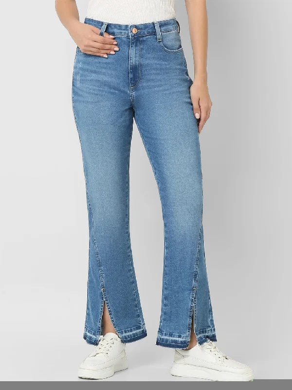 Spykar Mid Blue High Rise Jeans For Women