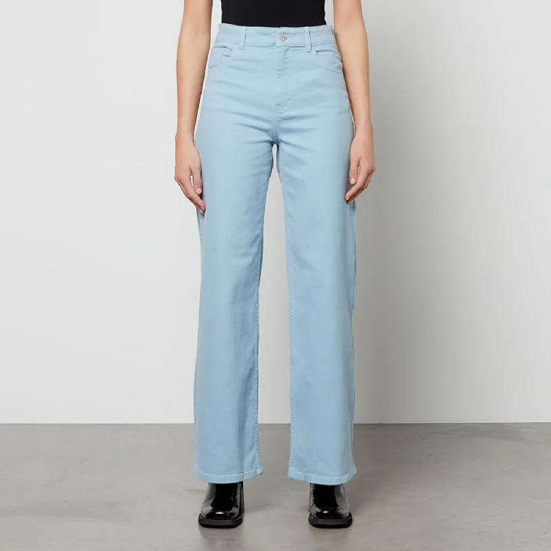 Cyan Blue Straight Leg Jeans