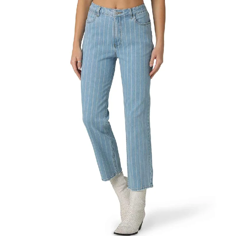 Wrangler Women's Rodeo Straight Leg Striped Cropped Jeans